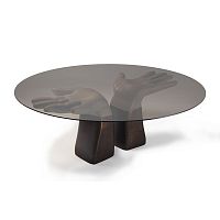 Original design table PREGO! - 6714glassmetal baseround