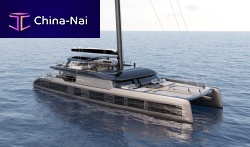 Catamaran sailing super-yacht 43Mcruisingflybridgesloop