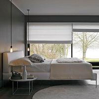 Double bed Charlescontemporaryupholsteredwith headboard