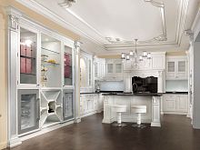 Classic kitchen VENICE PRESTIGEwoodenislandwith handle