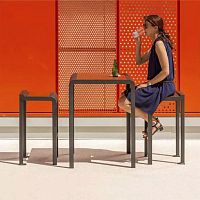 Contemporary high bar table PAOSAHPLgalvanised steel baserectangular