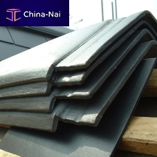 Roof ridge tile lozenge-patternedfiber cementgray