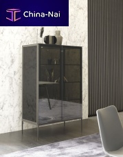 High sideboard KESSLERcontemporarylacquered woodwith swing doors