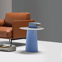Contemporary side table ENOKImarblemetal basecircular
