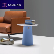 Contemporary side table ENOKImarblemetal basecircular
