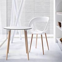 Contemporary coffee table laminatewooden baseround