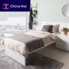 Single bed BASE contemporarywith headboardwith integrated bedside table