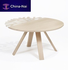 Contemporary coffee table CANOPE oaksolid wood baseround