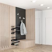 Contemporary shoe rack ZAG oakpowder-coated steel5 pairs