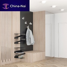 Contemporary shoe rack ZAG oakpowder-coated steel5 pairs