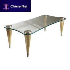Contemporary table 9010TAcrystalwooden baserectangular