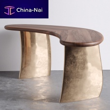 Contemporary desk KAIMANAwalnutbronzecustom