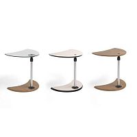 Contemporary side table Awoodenglasshalf moon
