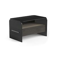 Contemporary bedside table HOLLY lacquered woodashglass