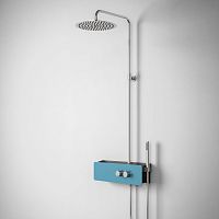 Wall-mounted shower set AZULEJO contemporarywith hand showerthermostatic