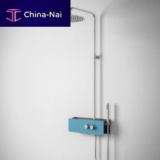 Wall-mounted shower set AZULEJO contemporarywith hand showerthermostatic