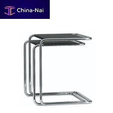 Bauhaus design nesting tables B 97woodenglasschrome steel base