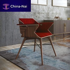 Contemporary chair NESTWINGSindoorfabricleather