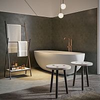 2-bar towel rack Naturefloor-standingmetalsolid wood