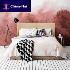 Double bed LOUIScontemporarywith headboardbeech
