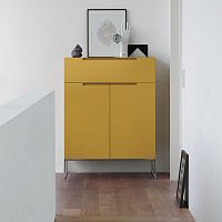 Contemporary chest of drawers MELLlacquered woodmetalwhite