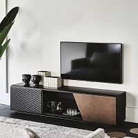 Contemporary TV cabinet ASTONwith shelveswith storagesteel