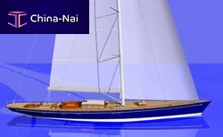 Cruising sailing super-yacht FRERS 150'with open transomsloop