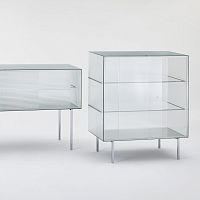 Contemporary sideboard COMMODORE glassby Piero Lissonitransparent