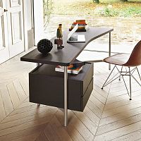 Free-standing desk contemporaryoakwood veneer