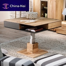 Contemporary coffee table V-Alpinglassoakoak base
