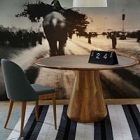Contemporary table B-180walnutround
