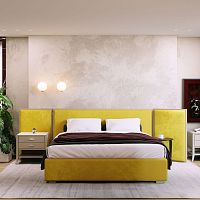 Double bed RCcontemporaryupholsteredwith headboard