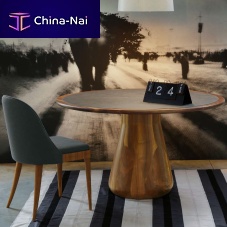 Contemporary table B-180walnutround