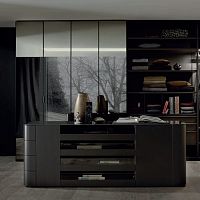 Contemporary chest of drawers WALK_inlacquered woodrectangularwith drawer