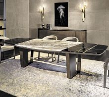 Contemporary table KEOPE walnutmarbleleather