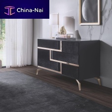 Contemporary chest of drawers JAZZMDFstainless steelfabric