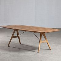 Contemporary table TESAoaksolid woodwalnut