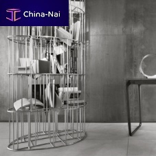 Free-standing bookcase GOLDEN CAGEoriginal designbrasswhite