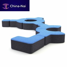 Modular upholstered bench SIGNScontemporaryfabricfor public building