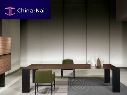 Contemporary table METALLICO aluminumrectangularsquare