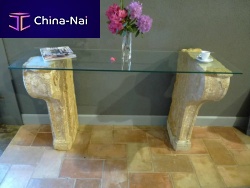 Traditional sideboard table glasssolid woodrectangular