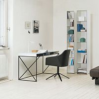 Contemporary desk 54steelmelaminewith storage compartment
