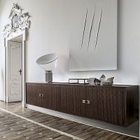 Wall-mounted sideboard Oriental Upcontemporarywoodenwith swing doors