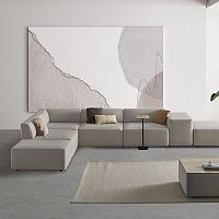 Contemporary side table LANoakMDFlacquered MDF