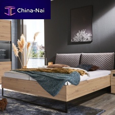 Double bed ALICANTE contemporarywith upholstered headboardwooden