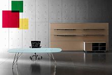Contemporary desk MEETINGglass4-leggedcommercial