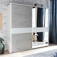 Contemporary wardrobe WEIMAR oakglasssliding door