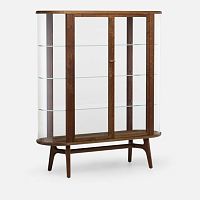 Contemporary display case SOLOwith legscurved glassash