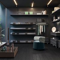 Modular walk-in wardrobe MIRIA UP wall-mountedcontemporarywooden