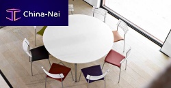 Contemporary table RAILmapleround